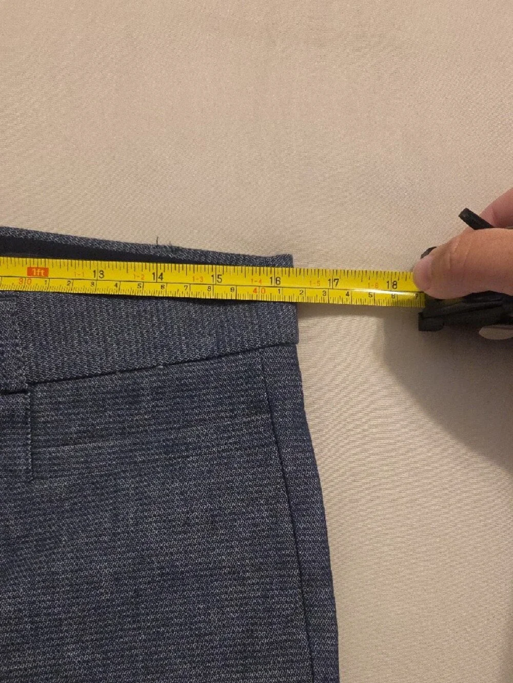 Banana Republic Heathered Navy Textured Dress Pants